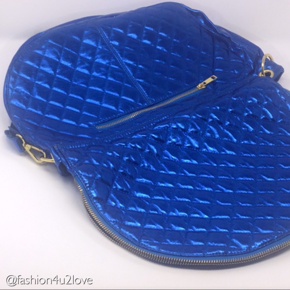 Amrita Singh Metallic Messenger Bag Blue - Picture 5 of 7